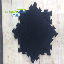 Black Color SBR Rubber Tile with Interlock, Size 500X500X15mm
